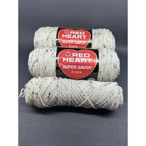 Lot Of 3 Red Heart Super Saver Color 4313 Aran Fleck Fleck Yarn
